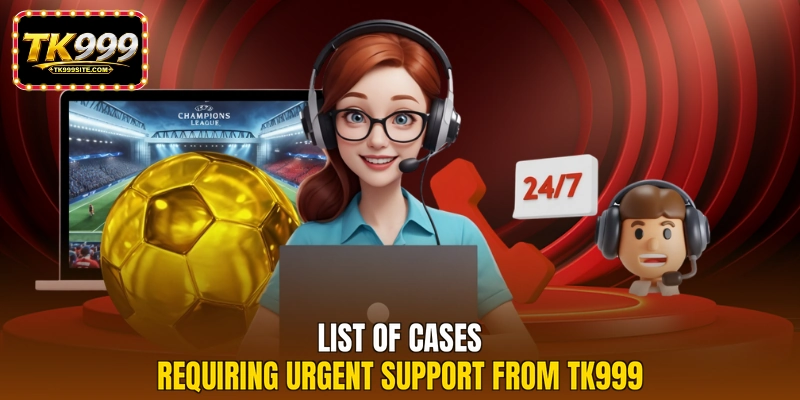 List of cases requiring urgent support from TK999