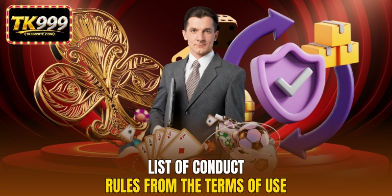 List of conduct rules from the terms of use