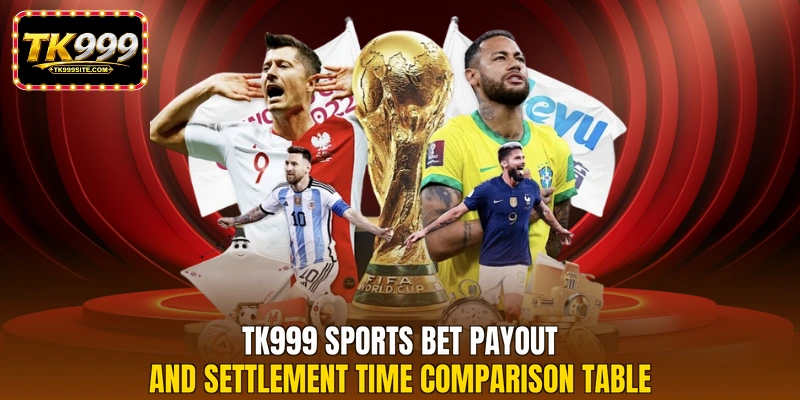 TK999 sports bet payout and settlement time comparison table